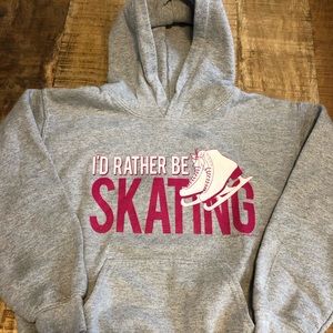 Child small figure skating bundle: hoodie sweatshirt and St Patricks Day t-shirt
